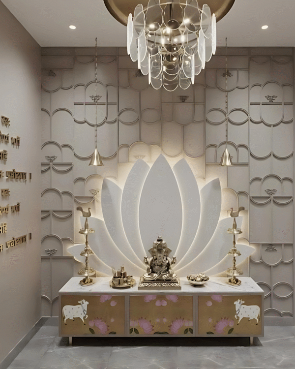 Marble With Wooden Mandir