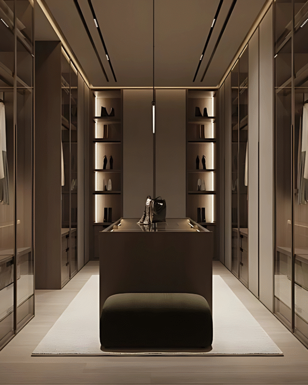 Wood And Glass Wardrobe